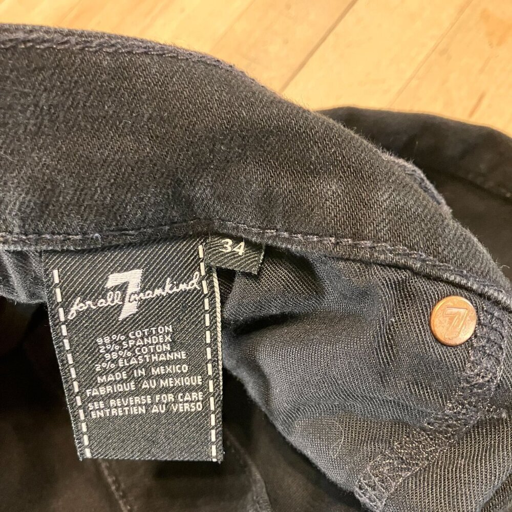 S7 For All Mankind Mens Vintage Y2K Slimmy S7 Jeans Size 34x32 Black Dark AN EXC - Picture 6 of 12